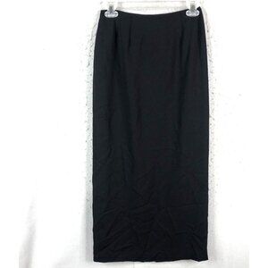 Vintage Yansi Fugel Maxi Skirt Womens 2 Black Old Money Back Slit Formal NEW
